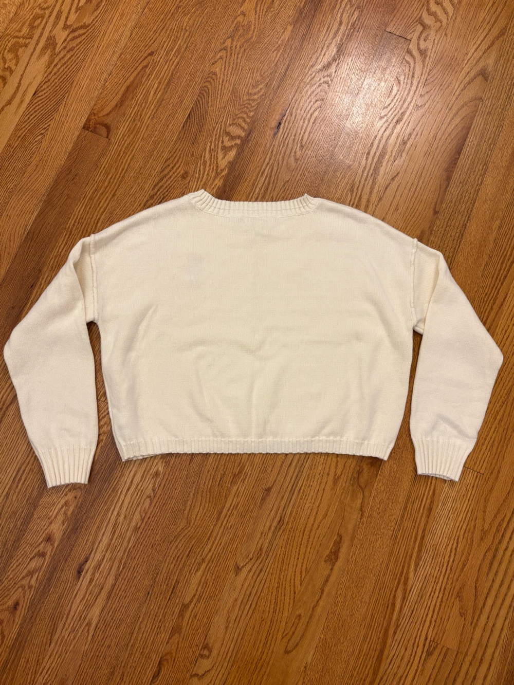 Happily Grey Lobster Embroidered Cream Knit Sweater Medium Coastal Preppy - Picture 3 of 7
